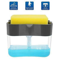2-in-1 Soap Pump Dispenser with Sponge Holder – One-Touch Dishwashing Soap Dispenser (13oz)