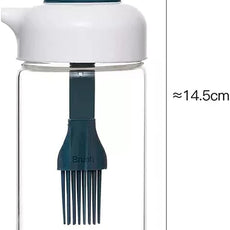 2 In 1 Glass Oil Dispenser Jar Bottle With Brush (1 Set)