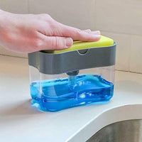 2-in-1 Soap Pump Dispenser with Sponge Holder – One-Touch Dishwashing Soap Dispenser (13oz)