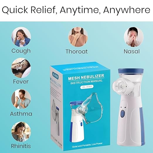 Portable Ultrasonic Mesh Nebulizer for Kids & Adults – Silent Handheld Inhaler
