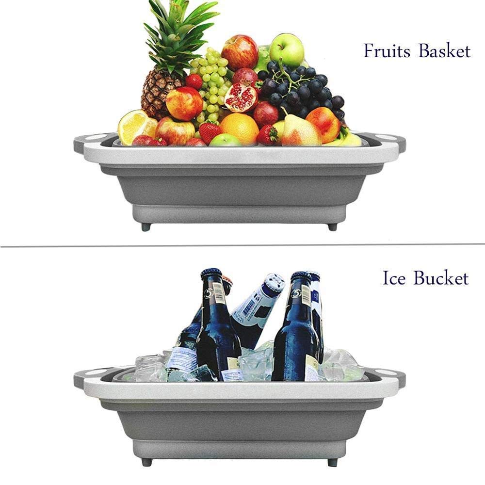 3- in-1 Collapsible Cutting Board With Dish Tub Basket