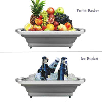 3- in-1 Collapsible Cutting Board With Dish Tub Basket