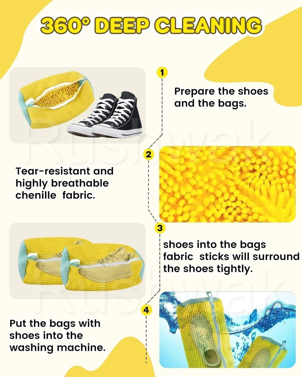 360° Deep Clean Shoe Washing Machine Bag(pack of 2)